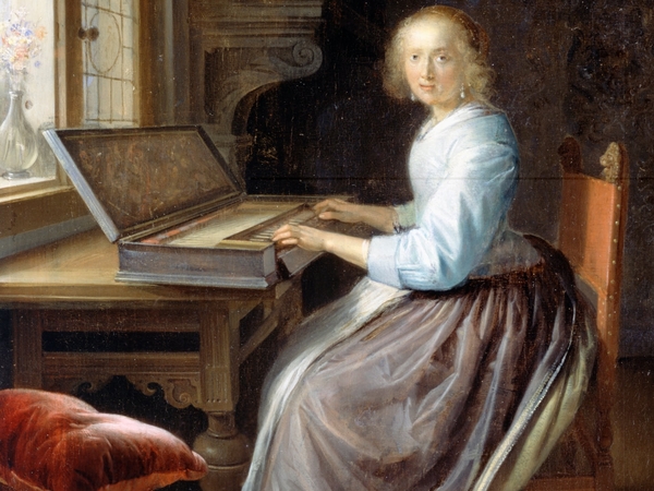 Slider dou  gerrit   a woman playing a clavichord   google art project